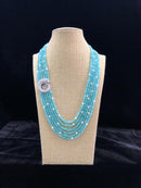 Sky Blue Side Pendant Necklace