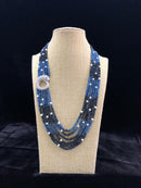 Shades of Blue Side Pendant Necklace