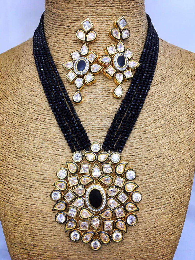 Crystal Decorative Kundan Necklace Set - Fashion Kida - Imitation Jewellery
