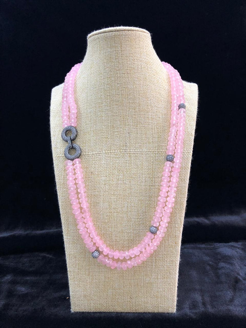 Light Pink Black Centric Pendant Necklace