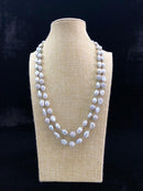 Two Line Silver Decorative Baroque Necklace