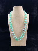 Two Stranded Sky Blue Decorative Necklace