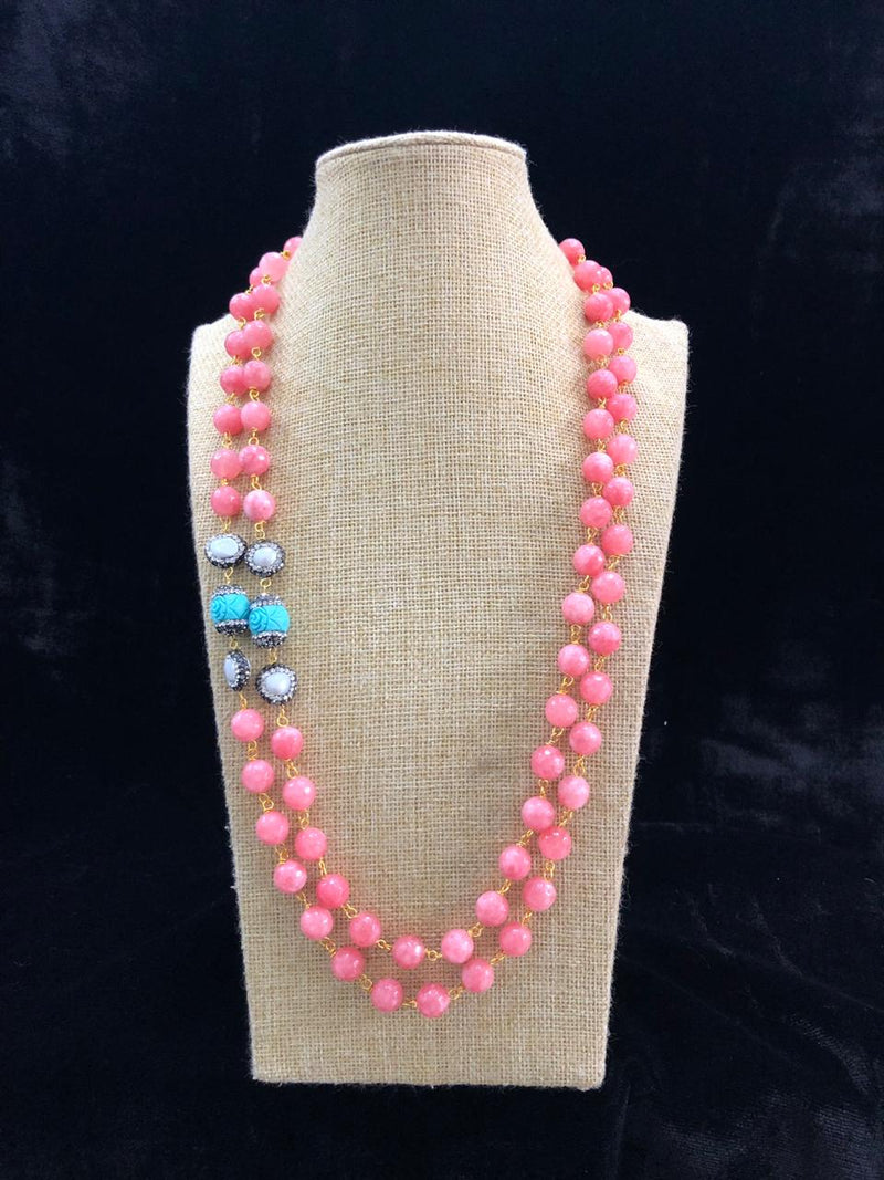 Dark Pink Decorative Designer Necklace