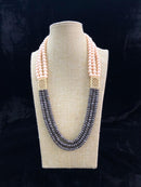 Black Connected Peach Pink Necklace