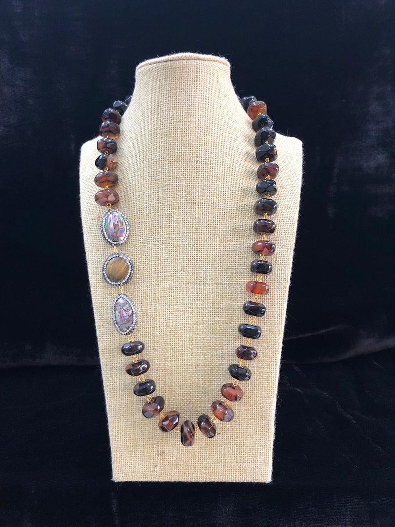 Shades of Brown and Black Precious Necklace