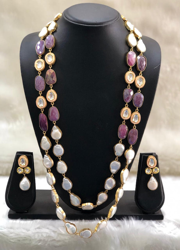 Pink and White Baroque Necklace Set