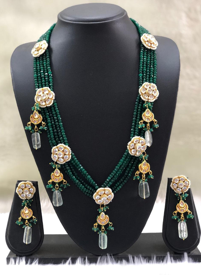 Gorgeous Green Flowered Necklace Set