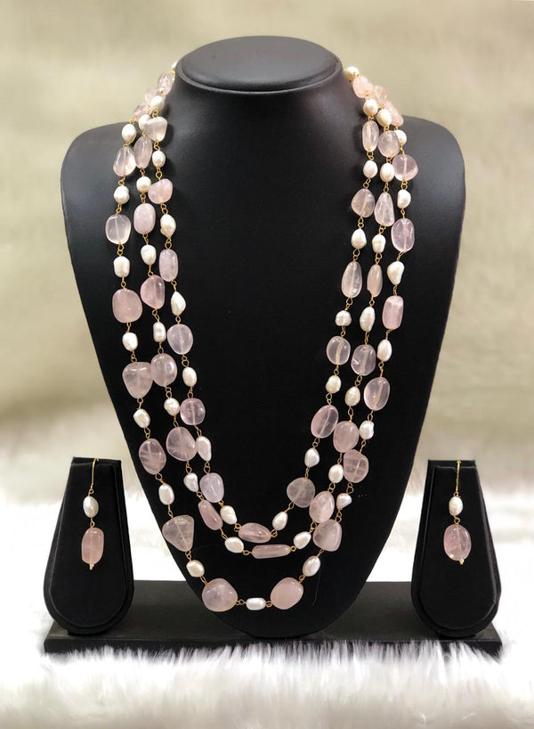 Pink Replinesh Seed Necklace Set