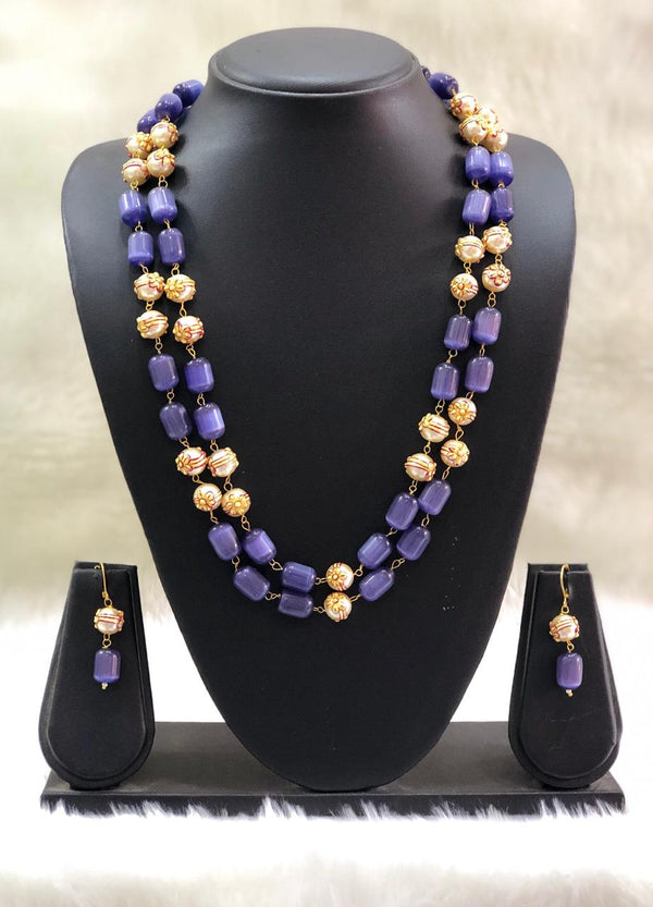 Layered Purple and Gold Beads