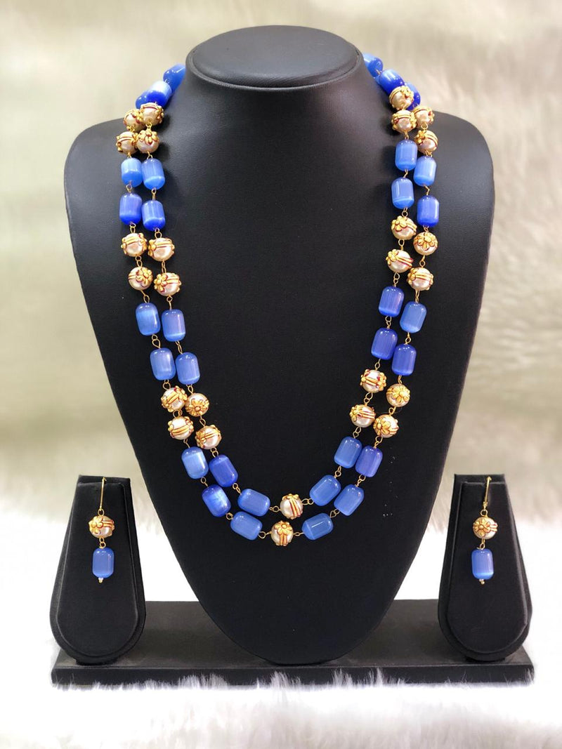 Layered Royal Blue and Gold Beads