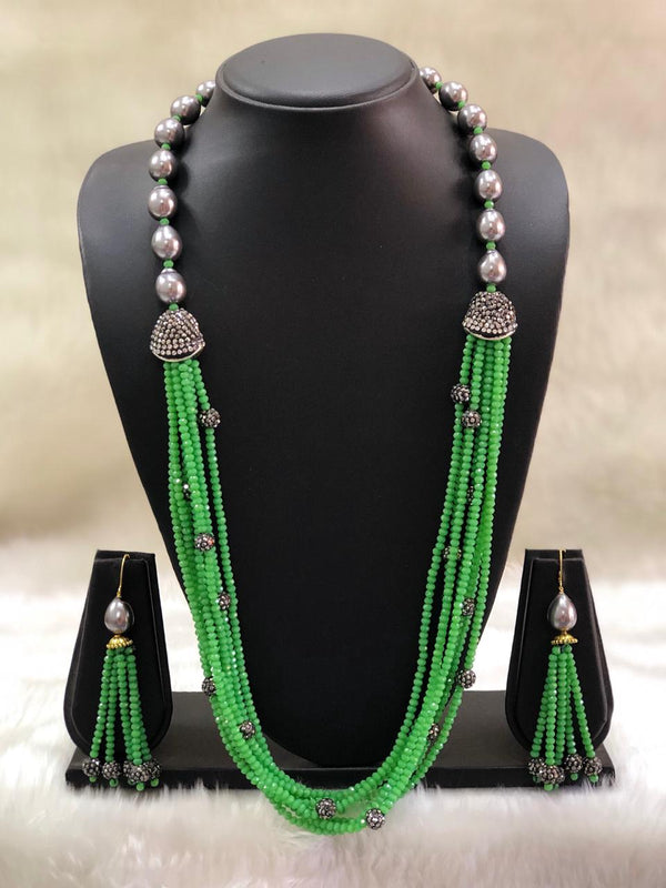 Incrediable Lime Green Decorative Necklace Set