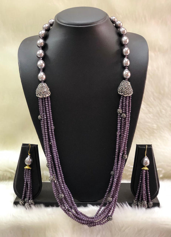 Incrediable Purple Decorative Necklace Set