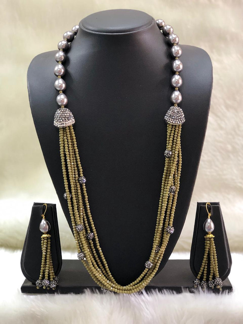 Incrediable Olive Green Decorative Necklace Set