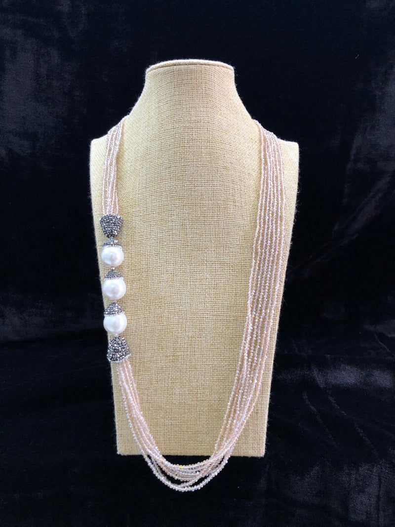 Splendid Side Pearl Whitish Brown Necklace