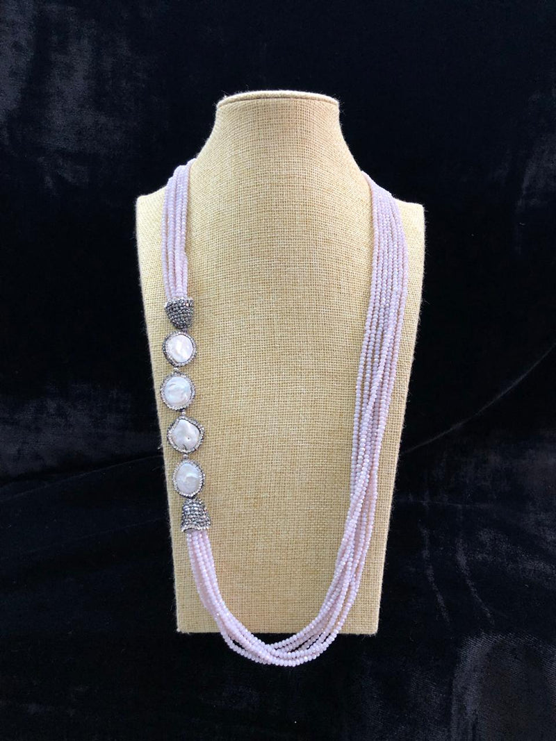 Radiant in Greyish Purple Side Baroque Necklace