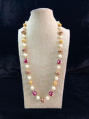 Single Line Red and Gold Necklace