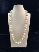 Single Line Pink and Green Necklace