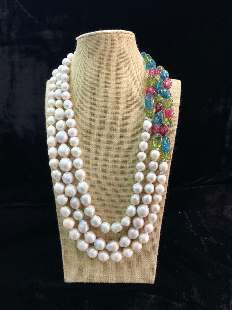 Luxurious Baroque Pearl Designer Necklace