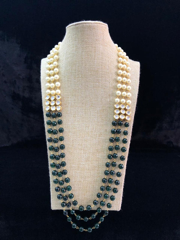 Beautifully Green Pearl Kundan Necklace