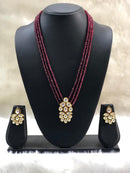 Mesmorizing Maroon Beaded Necklace