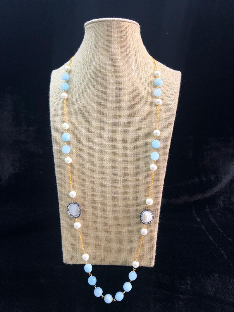 Charming Baby Blue Chained Necklace