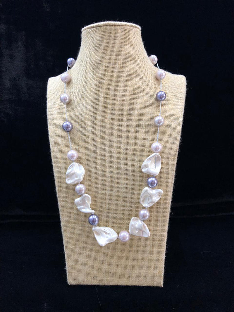 Silver Pearl Mother of Pearl Necklace