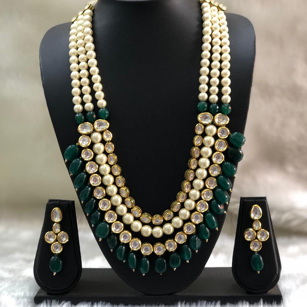 Adorable Kundan Pearl Necklace Set