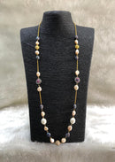 Single Line Long Gemstone Necklace