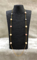 Sporty Peach Pink Gemstone Necklace