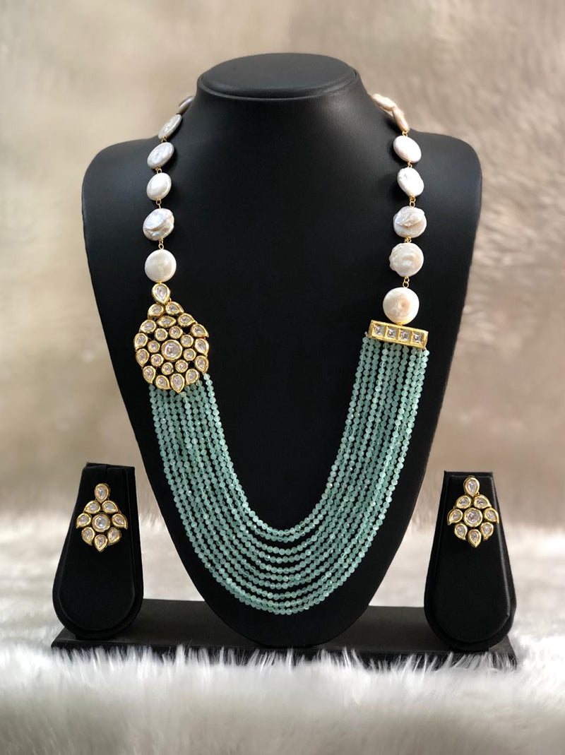 Aspicious Finominal Light Blue Necklace Set