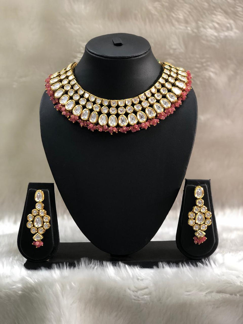 Choker Kundan Designer Red Necklace Set
