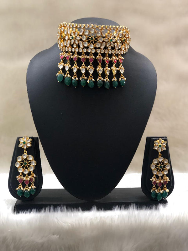Shinning Moment Designer Kundan Necklace Set