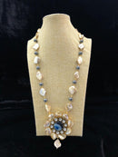 Similing Encrafted Blue Designer Necklace