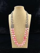 Astonishing Shades of Pink Dotted Gemstone Necklace