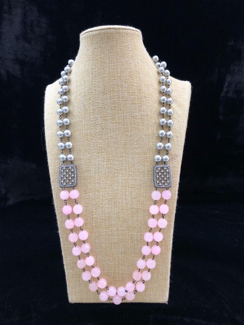 Astonishing Shades of Blush Pink Gemstone Necklace