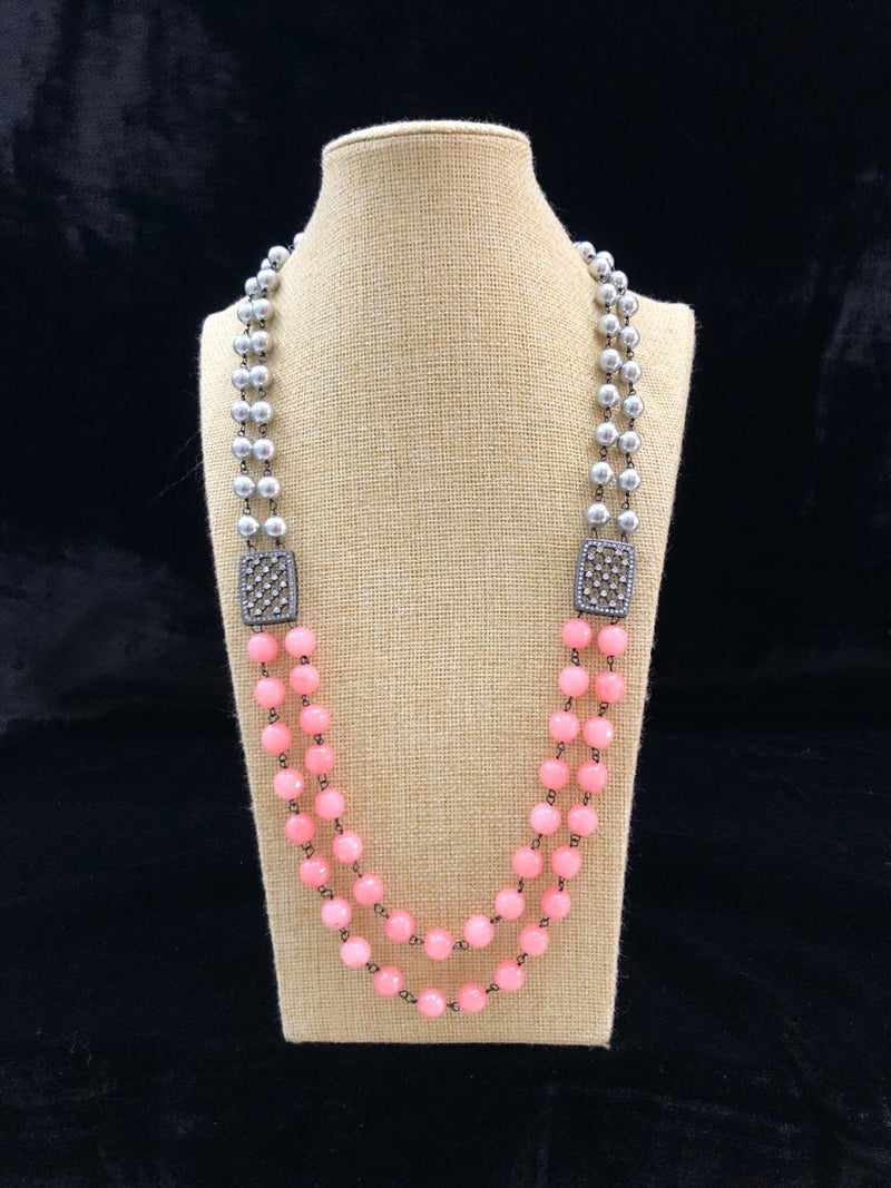 Astonishing Shades of Lemonade Pink Gemstone Necklace