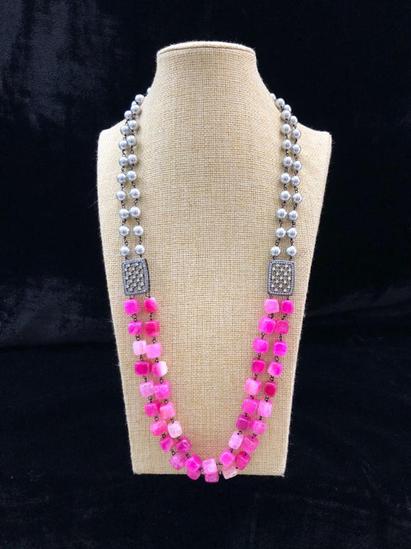 Astonishing Shades of Magenta Pink Gemstone Necklace