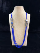 Exotic Violet Beaded Gemstone Necklace