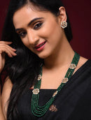 Green Close knit Jadau Necklace Set