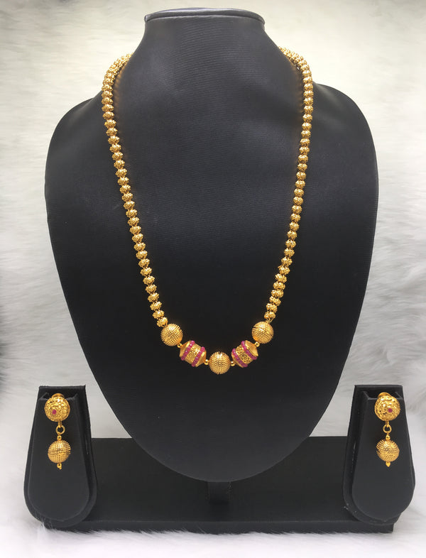 Glimerous Shine Gold Plated Necklace Set