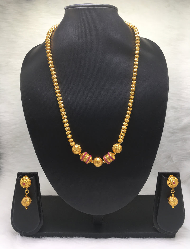 Glimerous Shine Gold Plated Necklace Set