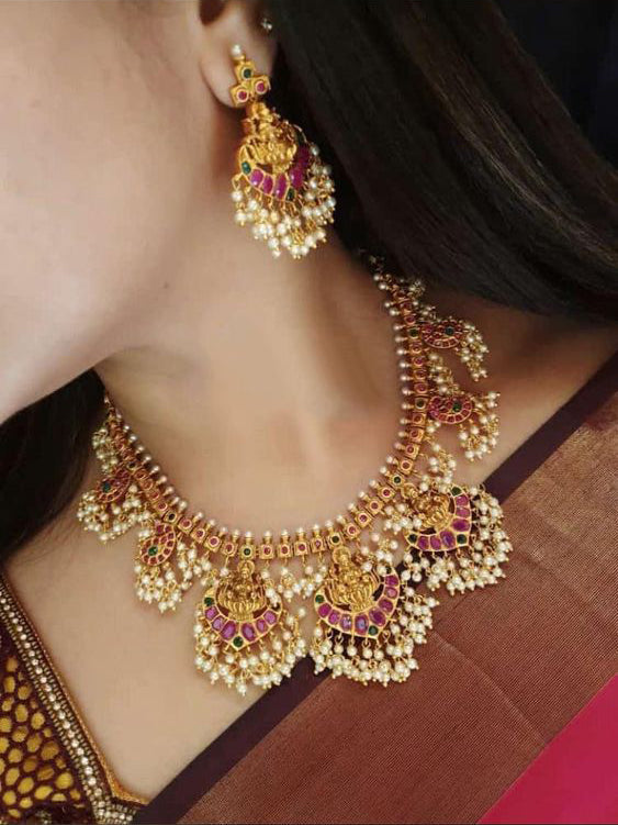 Delicate Beautiful Designer Necklace Set- Immitation Jewellery-Fashion Kida